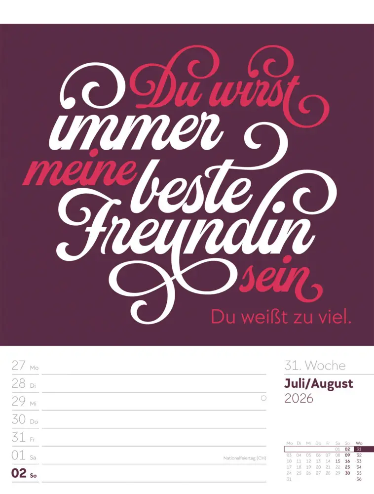 Bild: 9783838426952 | Klartext Sprüchekalender Wochenplaner 2026 | GmbH | Kalender | Deutsch