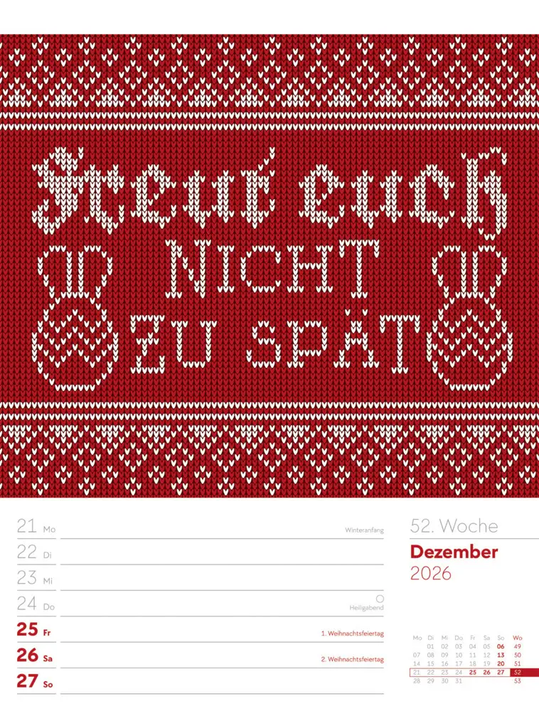 Bild: 9783838426952 | Klartext Sprüchekalender Wochenplaner 2026 | GmbH | Kalender | Deutsch