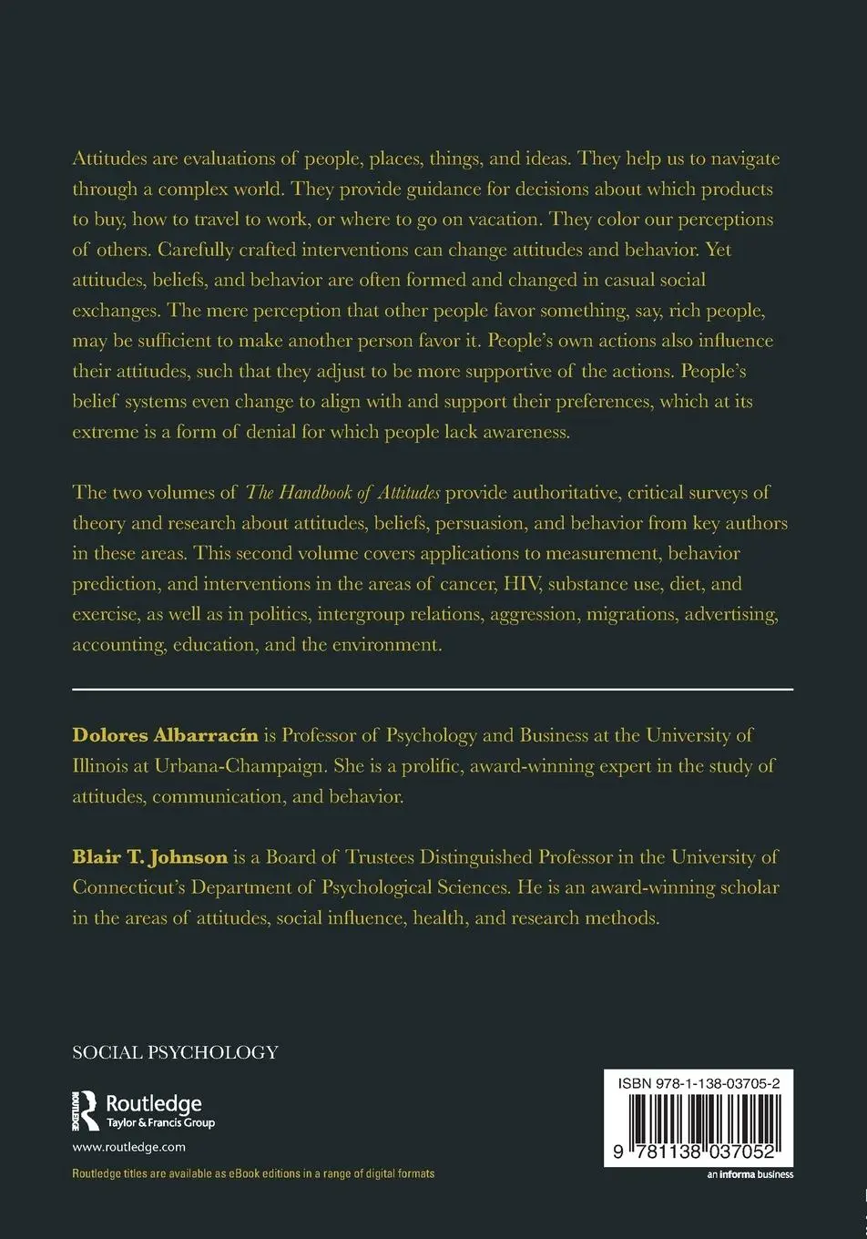 Rückseite: 9781138037052 | Handbook of Attitudes, Volume 2 | Applications: 2nd Edition | Buch