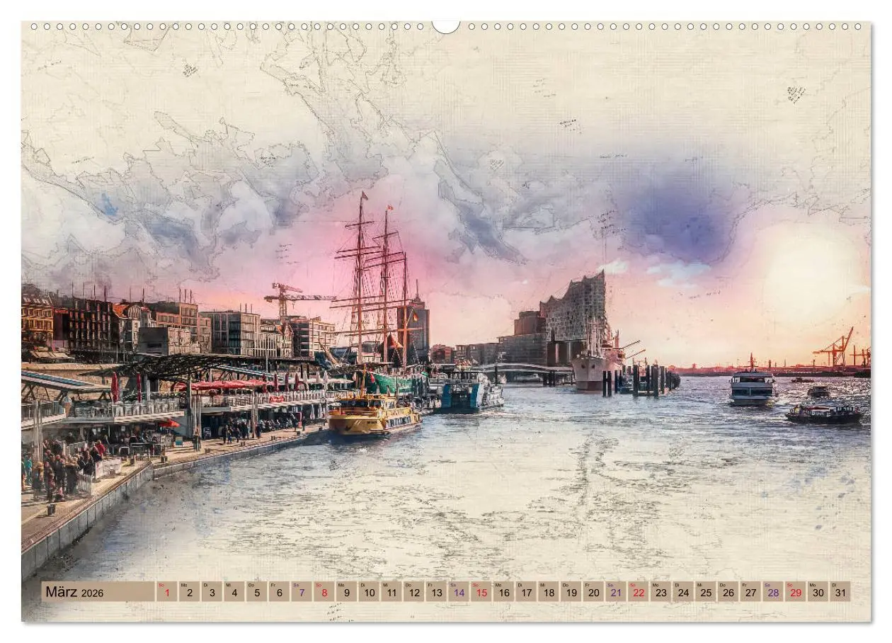 Bild: 9783457857052 | Hamburg für Genießer (Wandkalender 2026 DIN A2 quer), CALVENDO...
