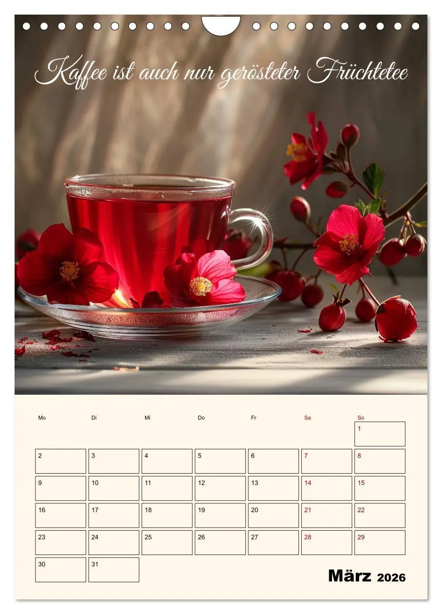 Bild: 9783516257052 | Du, mein geliebter Tee (Wandkalender 2026 DIN A4 hoch), CALVENDO...