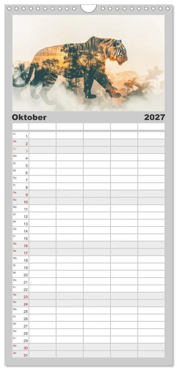 Bild: 9783594307052 | Familienplaner 2027 - Traumhafte Silhouetten mit 5 Spalten...