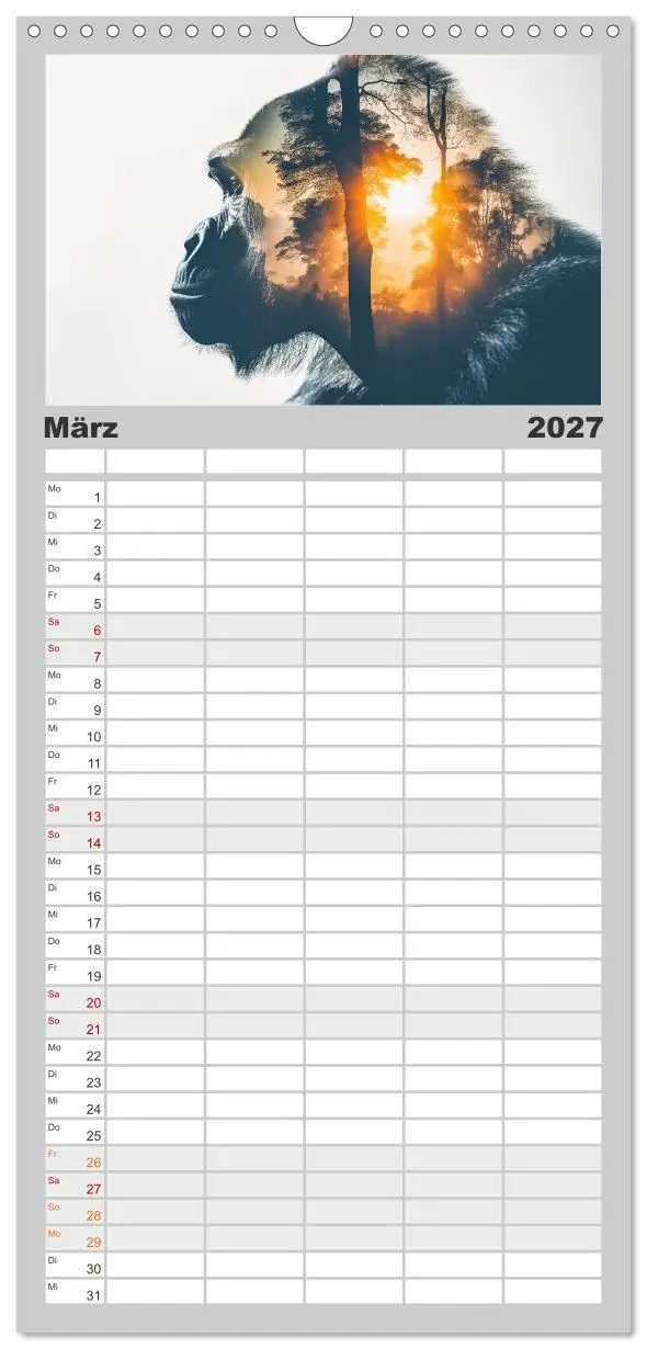 Bild: 9783594307052 | Familienplaner 2027 - Traumhafte Silhouetten mit 5 Spalten...