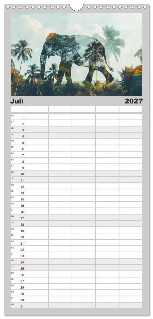 Bild: 9783594307052 | Familienplaner 2027 - Traumhafte Silhouetten mit 5 Spalten...