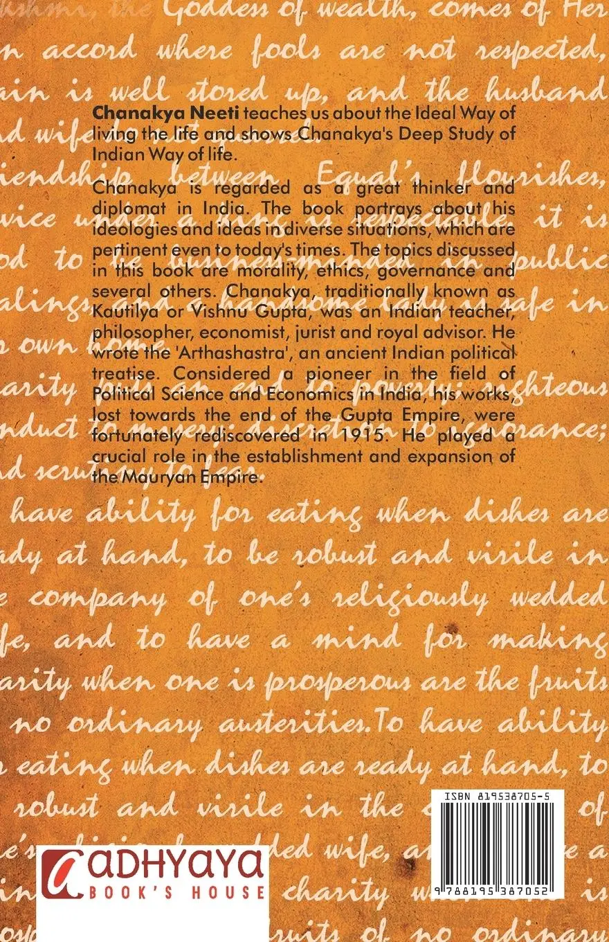 Rückseite: 9788195387052 | Chanakya Neeti | Chanakya | Taschenbuch | Englisch | 2022