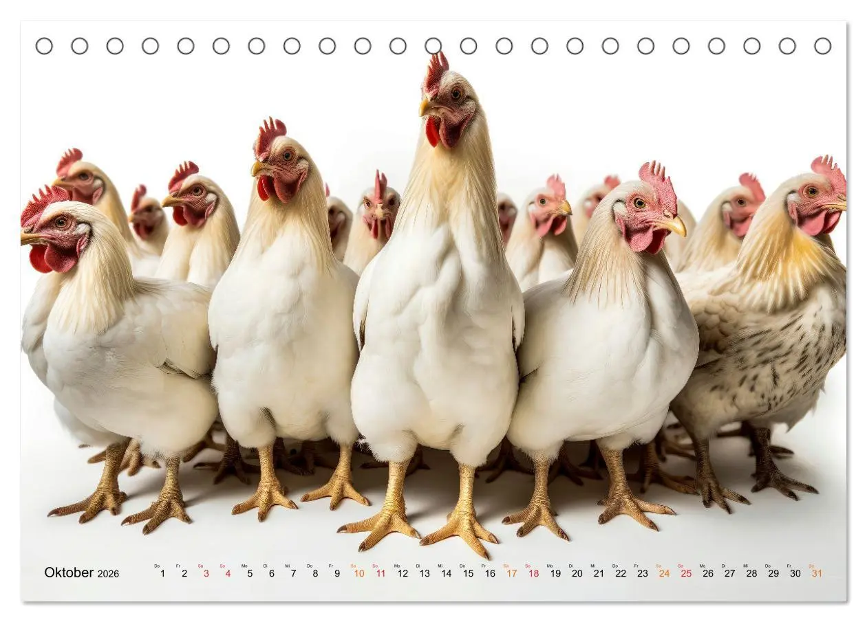 Bild: 9783457467152 | Hühner Alarm (Tischkalender 2026 DIN A5 quer), CALVENDO Monatskalender
