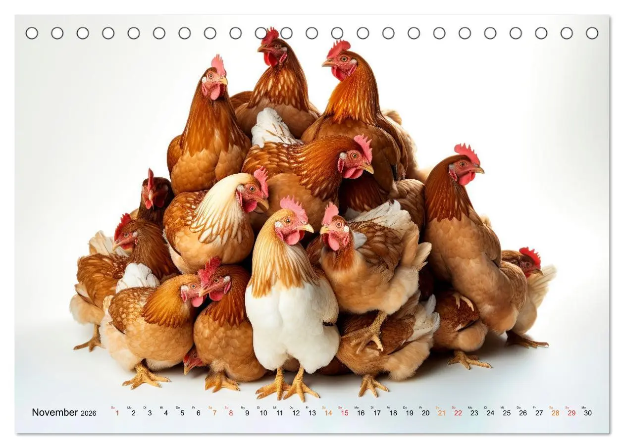 Bild: 9783457467152 | Hühner Alarm (Tischkalender 2026 DIN A5 quer), CALVENDO Monatskalender
