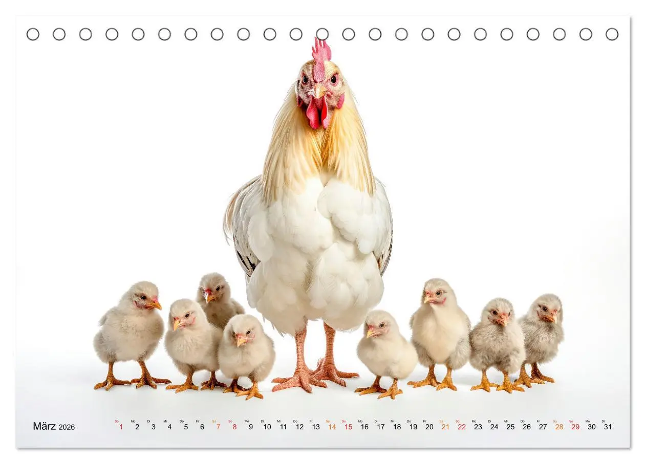 Bild: 9783457467152 | Hühner Alarm (Tischkalender 2026 DIN A5 quer), CALVENDO Monatskalender