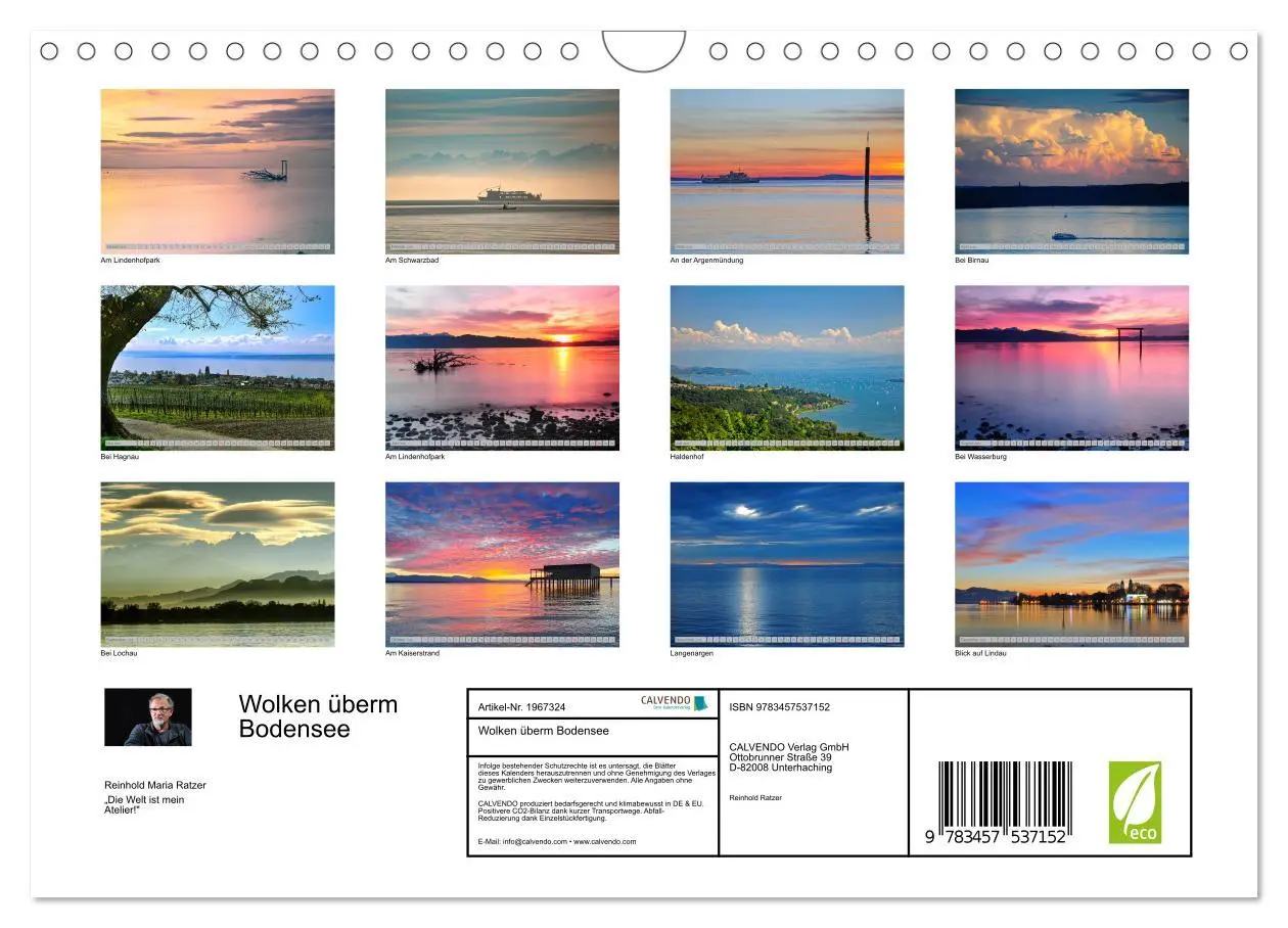 Bild: 9783457537152 | Wolken überm Bodensee (Wandkalender 2026 DIN A4 quer), CALVENDO...