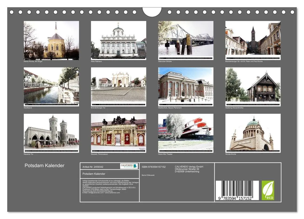 Bild: 9783594157152 | Potsdam Kalender (Wandkalender 2027 DIN A4 quer), CALVENDO...