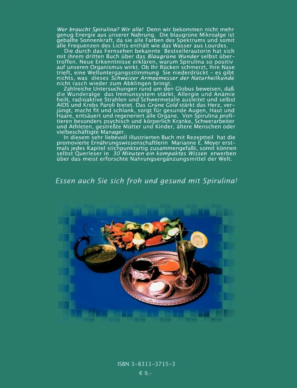 Rückseite: 9783831137152 | Spirulina | Marianne E. Meyer | Taschenbuch | 116 S. | Deutsch | 2002
