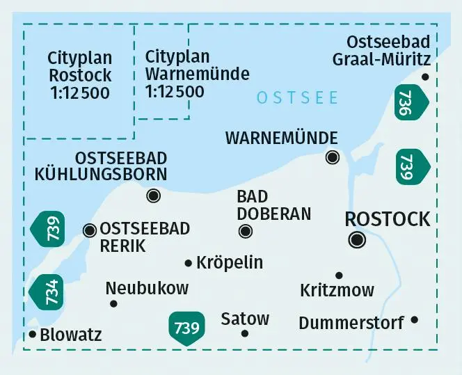 Bild: 9783991217152 | KOMPASS Wanderkarte 735 Rostock, Warnemünde, Bad Doberan,...