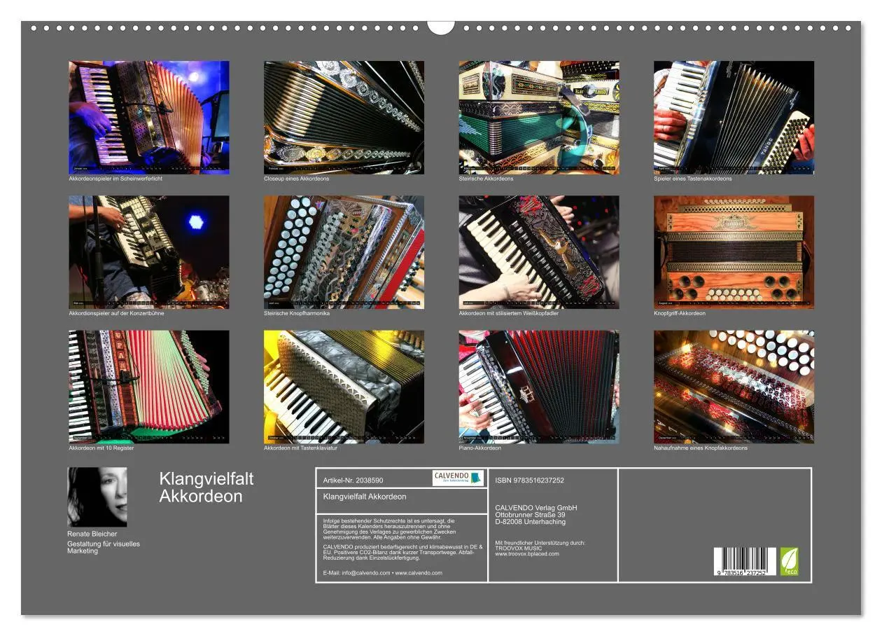 Bild: 9783516237252 | Klangvielfalt Akkordeon (Wandkalender 2026 DIN A2 quer), CALVENDO...