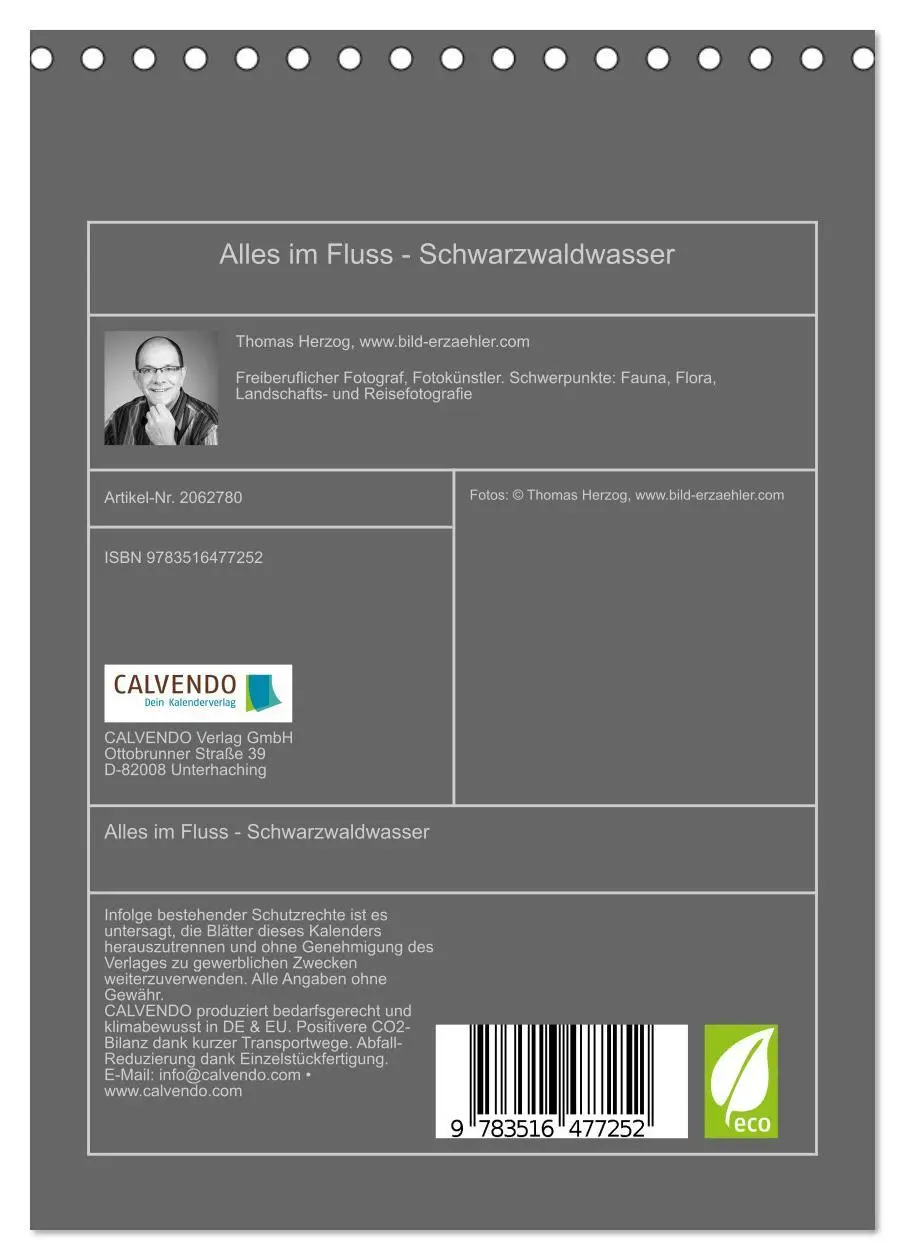 Bild: 9783516477252 | Alles im Fluss - Schwarzwaldwasser (Tischkalender 2026 DIN A5...