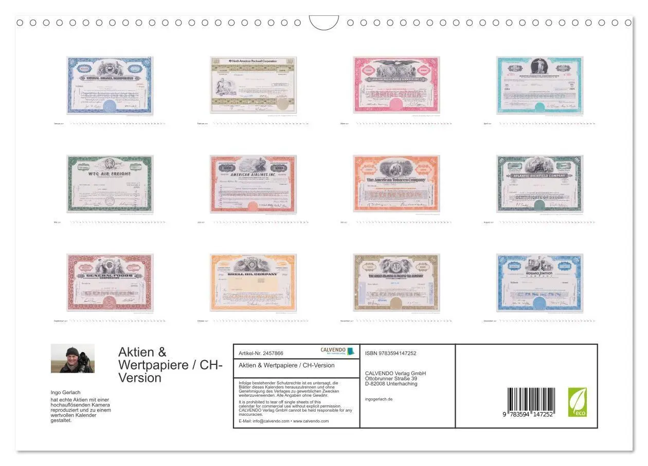 Bild: 9783594147252 | Aktien &amp; Wertpapiere / CH-Version (Wandkalender 2027 DIN A3 quer),...
