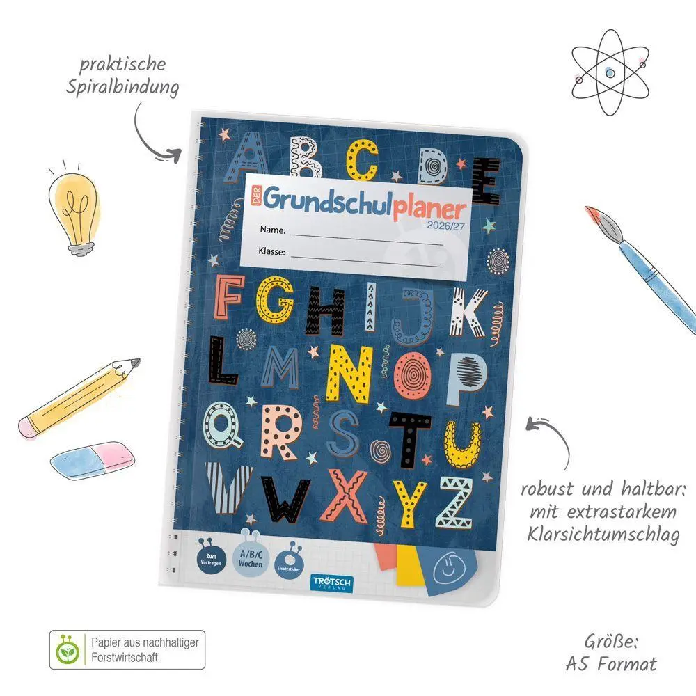 Bild: 9783988027252 | TRÖTSCH - Grundschulplaner Buchstaben 26/27 | KG | Kalender | 128 S.