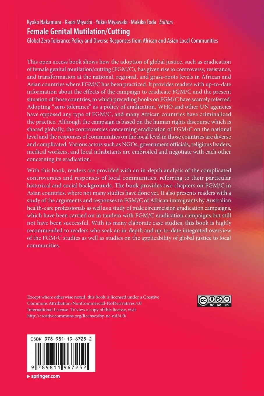 Rückseite: 9789811967252 | Female Genital Mutilation/Cutting | Kyoko Nakamura (u. a.) | Buch