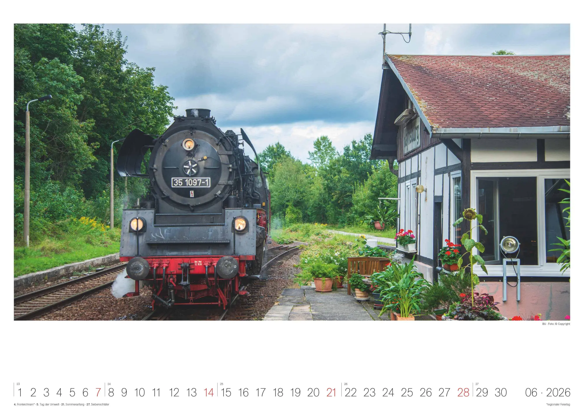 Bild: 4069095007352 | Eisenbahn-Nostalgie - Wandkalender im Format 42 x 29,7 | Alpha Edition