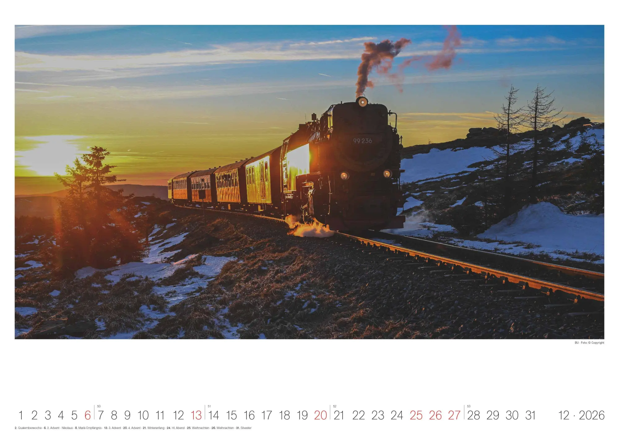 Bild: 4069095007352 | Eisenbahn-Nostalgie - Wandkalender im Format 42 x 29,7 | Alpha Edition
