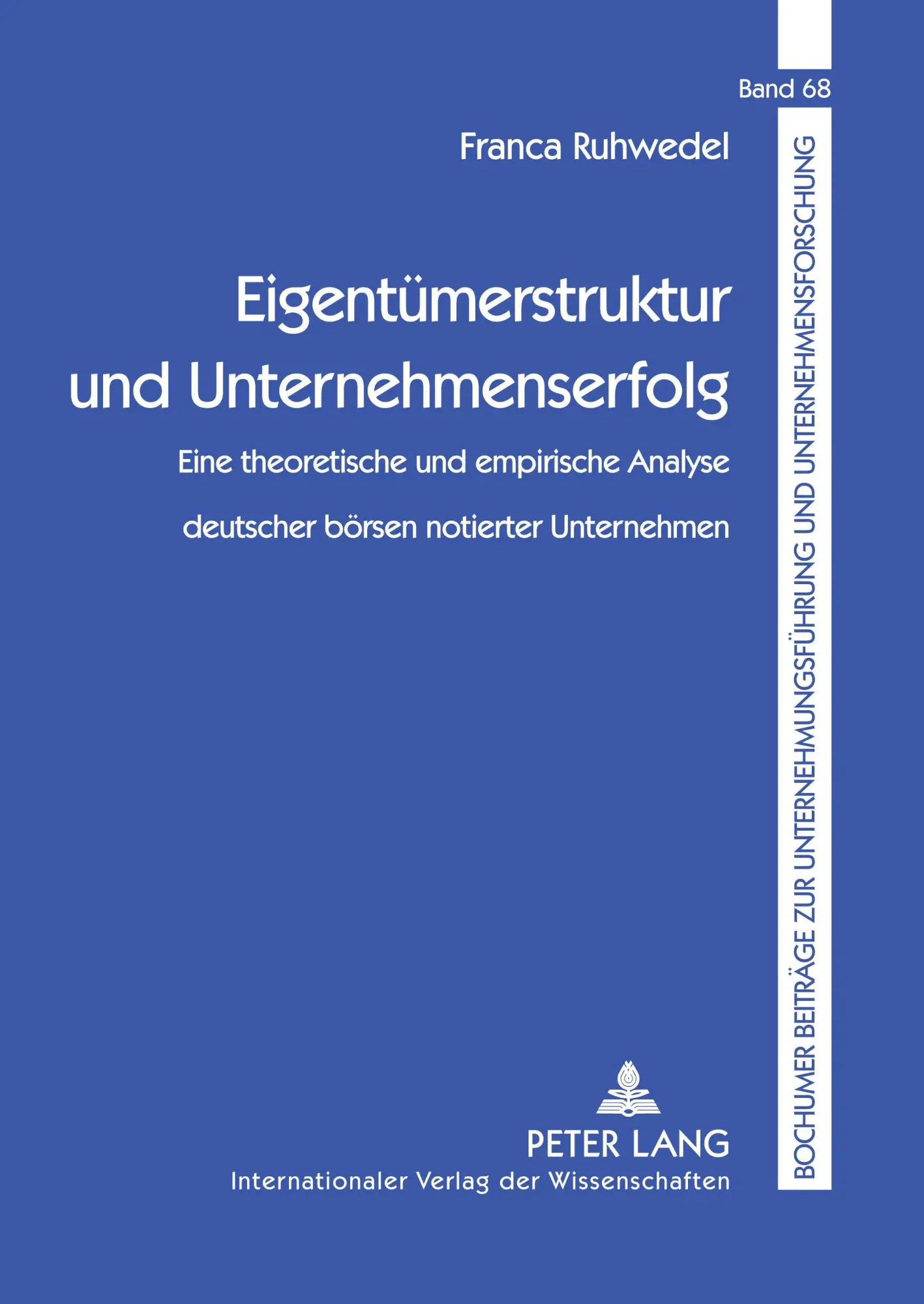 Cover: 9783631517352 | Eigentümerstruktur und Unternehmenserfolg | Franca Ruhwedel | Buch