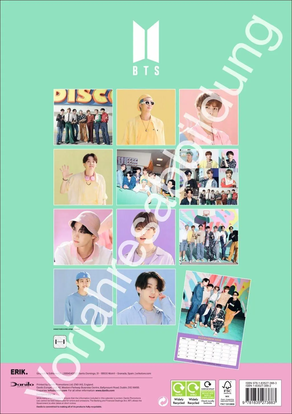 Rückseite: 9783840197352 | BTS Posterkalender 2027 | Kalender | 14 S. | Englisch | 2027 | Heye