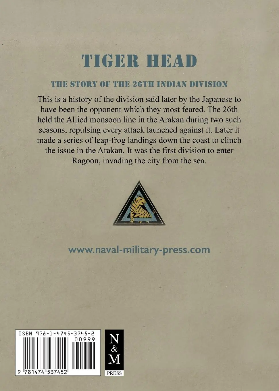 Rückseite: 9781474537452 | TIGER HEAD | The Story of the 26th Indian Division | History | Buch