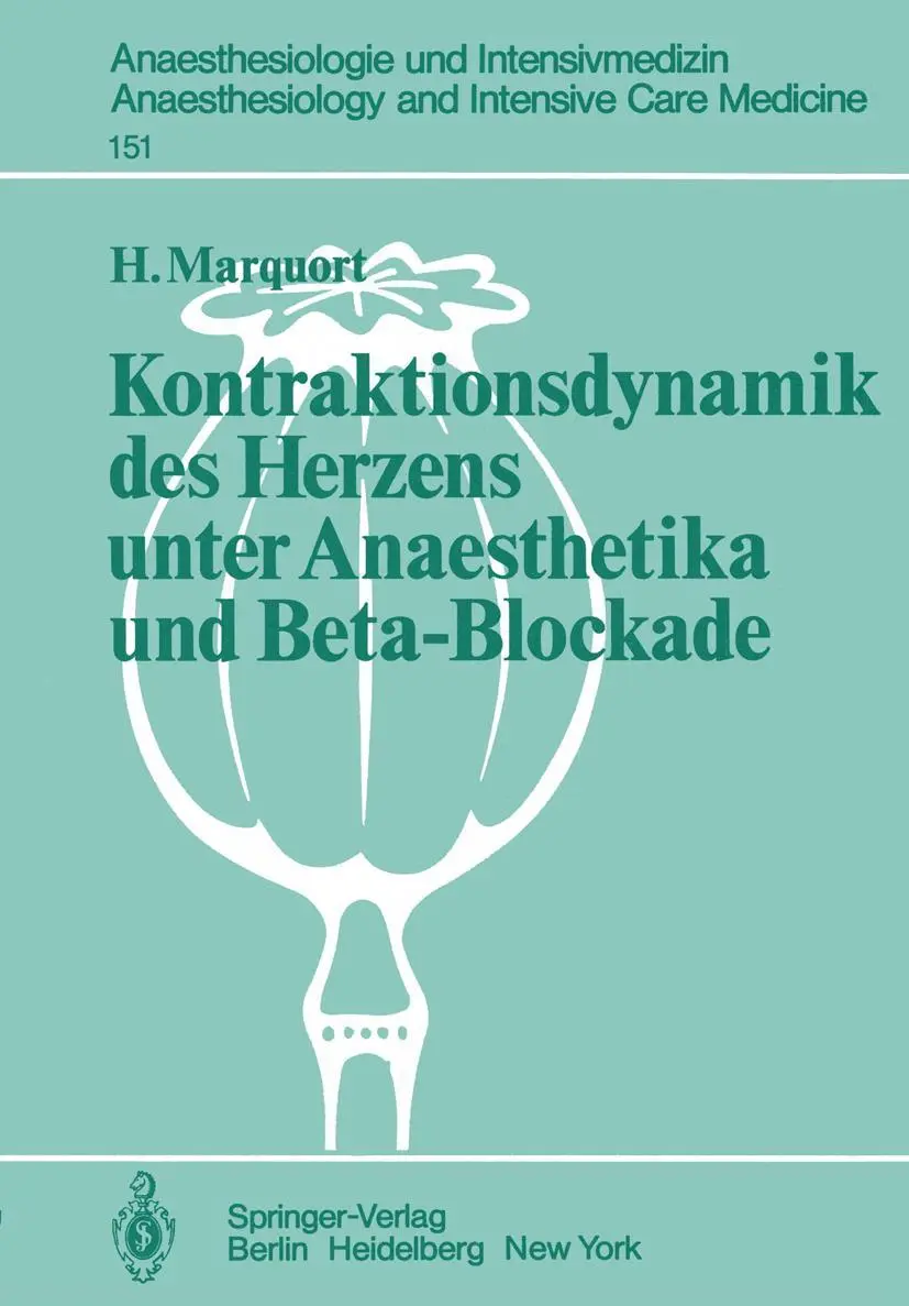 Cover: 9783540117452 | Kontraktionsdynamik des Herzens unter Anaesthetika und Beta-Blockade