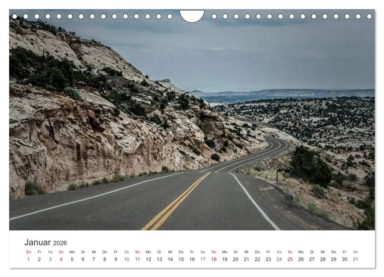 Bild: 9783516067552 | USA Roads (Wandkalender 2026 DIN A4 quer), CALVENDO Monatskalender
