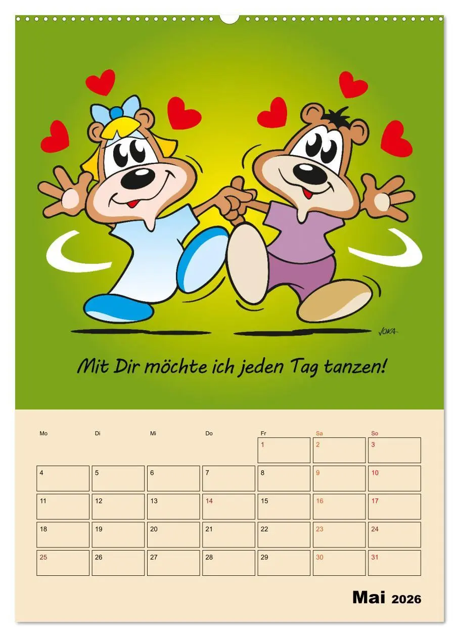 Bild: 9783516377552 | Ein Jahr mit Dir! (Wandkalender 2026 DIN A2 hoch), CALVENDO...