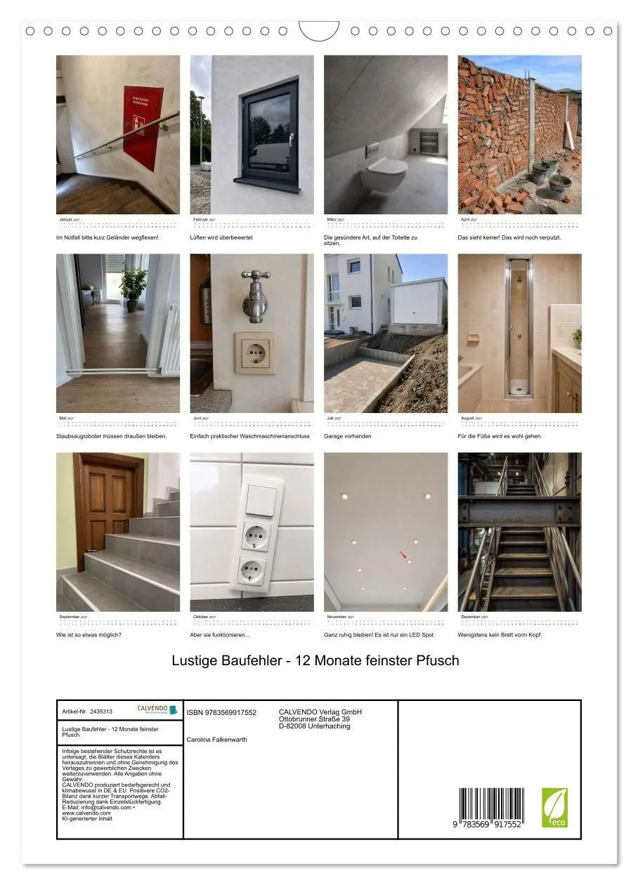 Bild: 9783569917552 | Lustige Baufehler - 12 Monate feinster Pfusch (Wandkalender 2027...