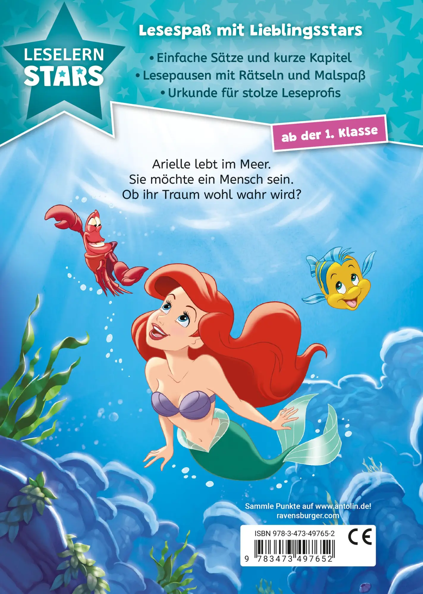 Rückseite: 9783473497652 | Leselernstars: Disney - Arielle die Meerjungfrau | Sarah Dalitz | Buch
