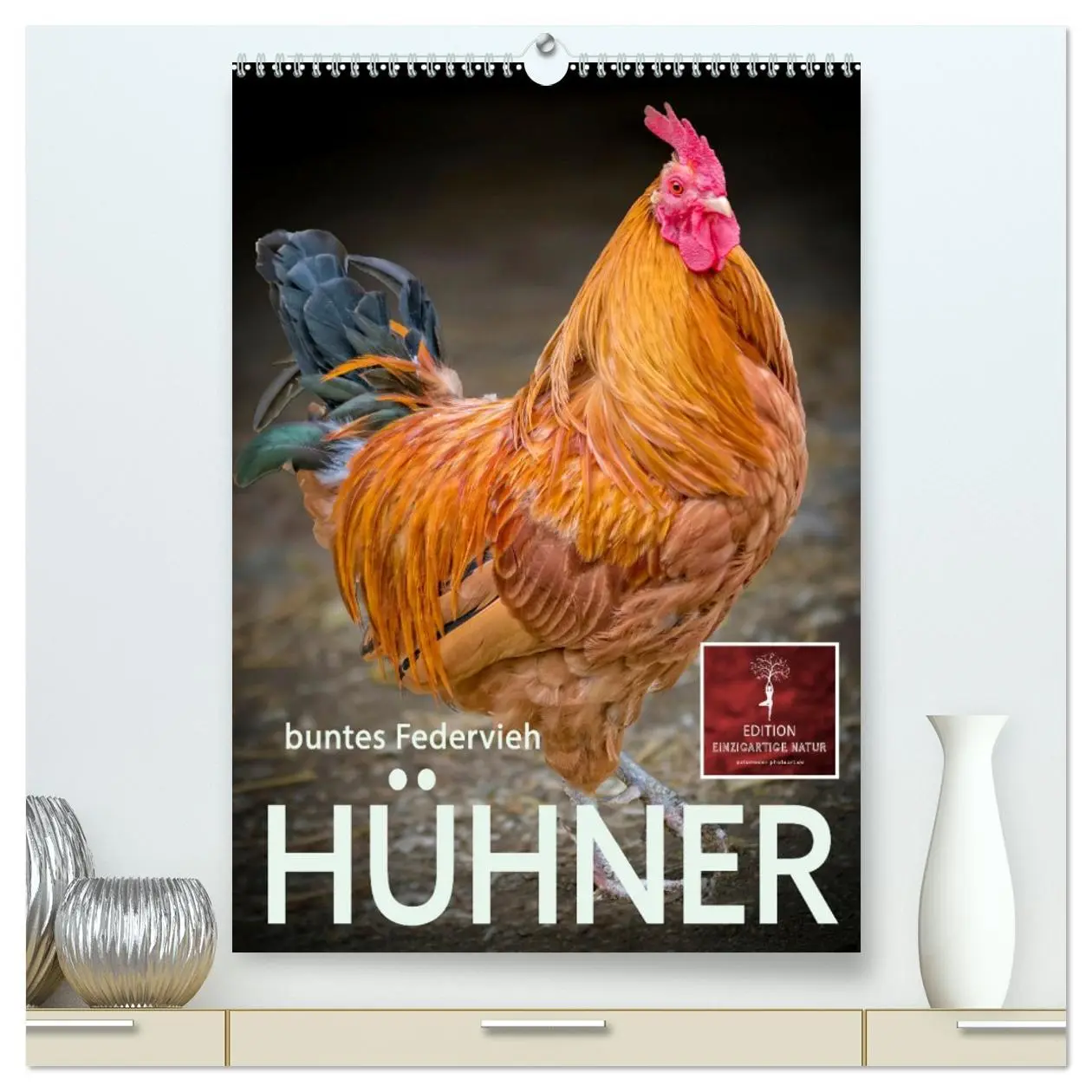 Cover: 9783516367652 | Hühner - buntes Federvieh (hochwertiger Premium Wandkalender 2026...