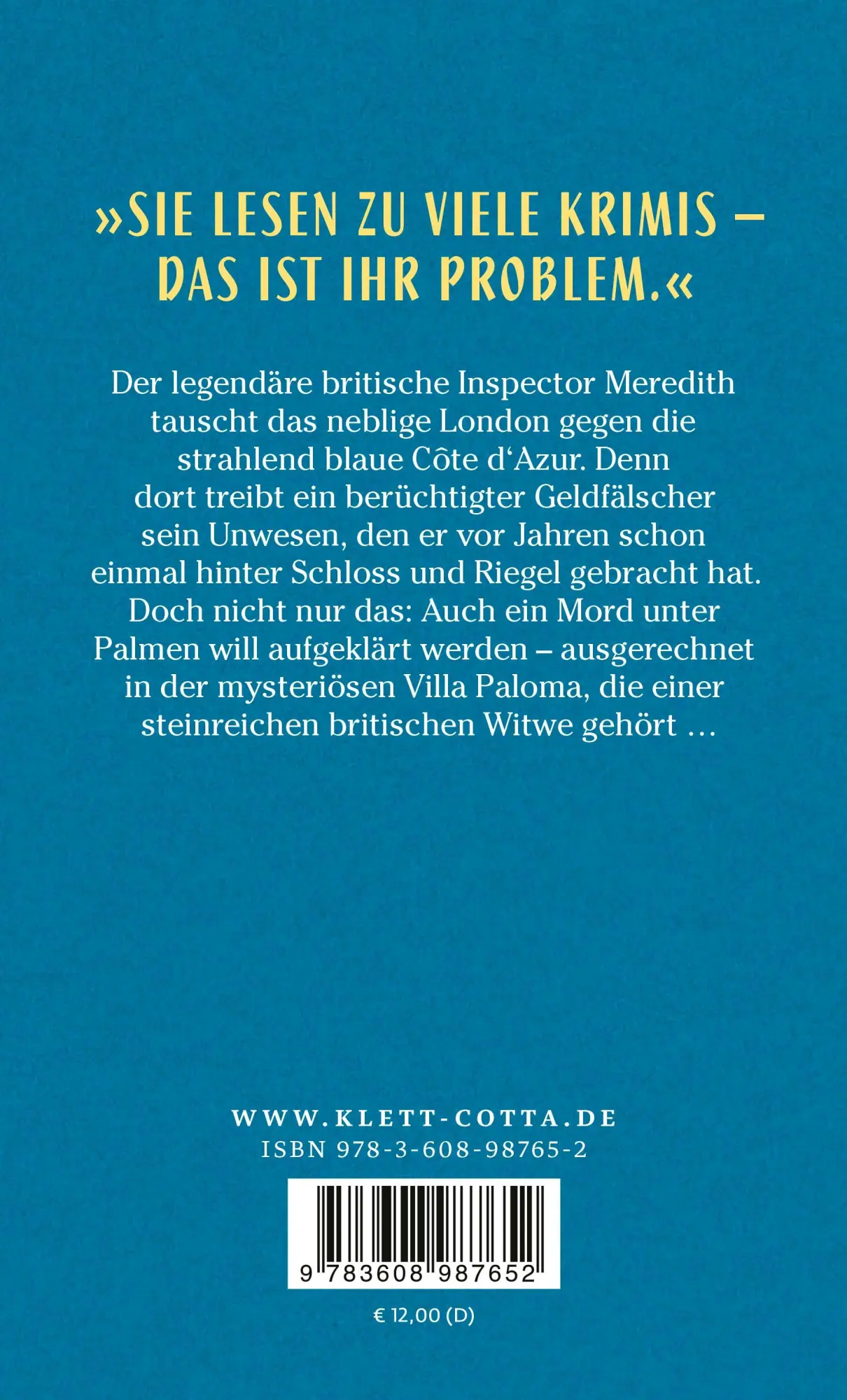Rückseite: 9783608987652 | Mord an der Riviera | Kriminalroman British Library Crime Classics