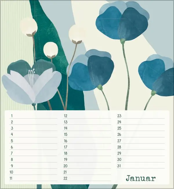 Bild: 9783731887652 | Geburtstagskalender Bloom | Verlag Korsch | Kalender | 13 S. | Deutsch