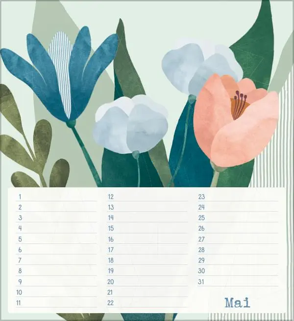 Bild: 9783731887652 | Geburtstagskalender Bloom | Verlag Korsch | Kalender | 13 S. | Deutsch