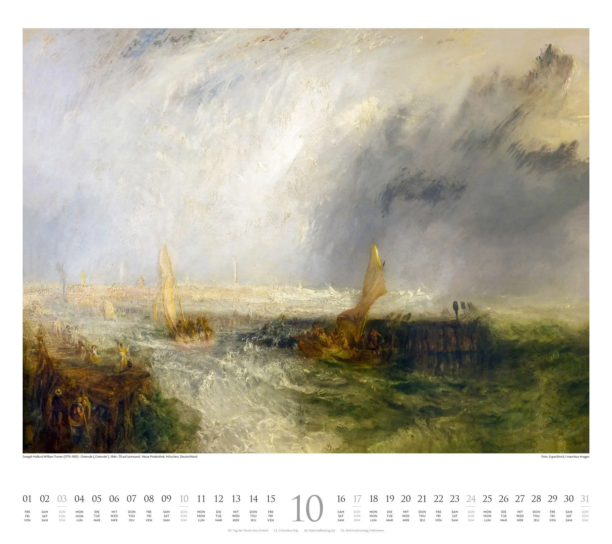 Bild: 9783838427652 | William Turner Kalender 2027 | William Turner (u. a.) | Kalender