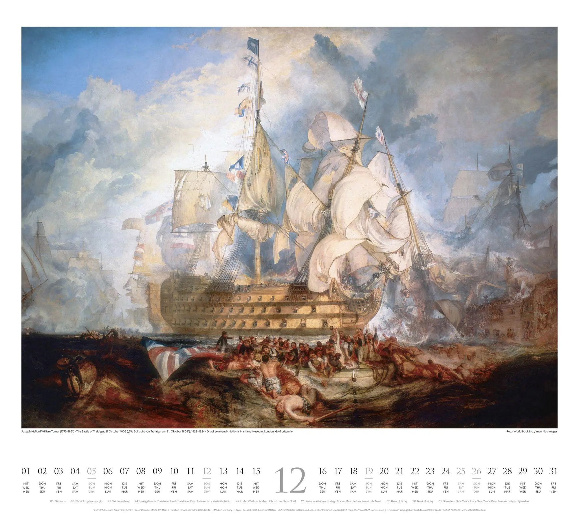 Bild: 9783838427652 | William Turner Kalender 2027 | William Turner (u. a.) | Kalender