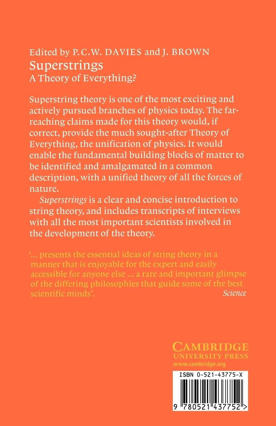 Rückseite: 9780521437752 | Superstrings | A Theory of Everything? | P. C. Davies (u. a.) | Buch