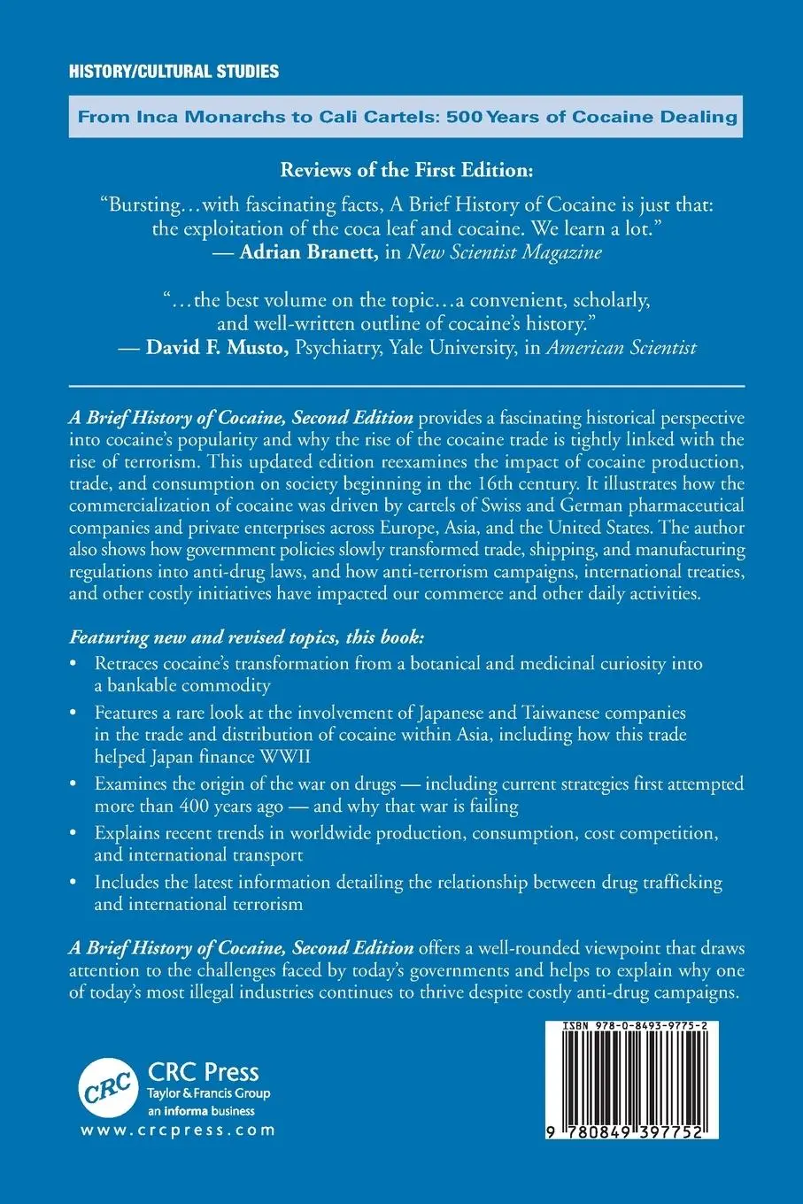 Rückseite: 9780849397752 | A Brief History of Cocaine | Md Karch | Taschenbuch | Englisch | 2005
