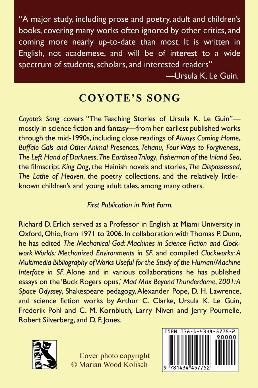 Rückseite: 9781434457752 | Coyote's Song | The Teaching Stories of Ursula K. Le Guin | Erlich
