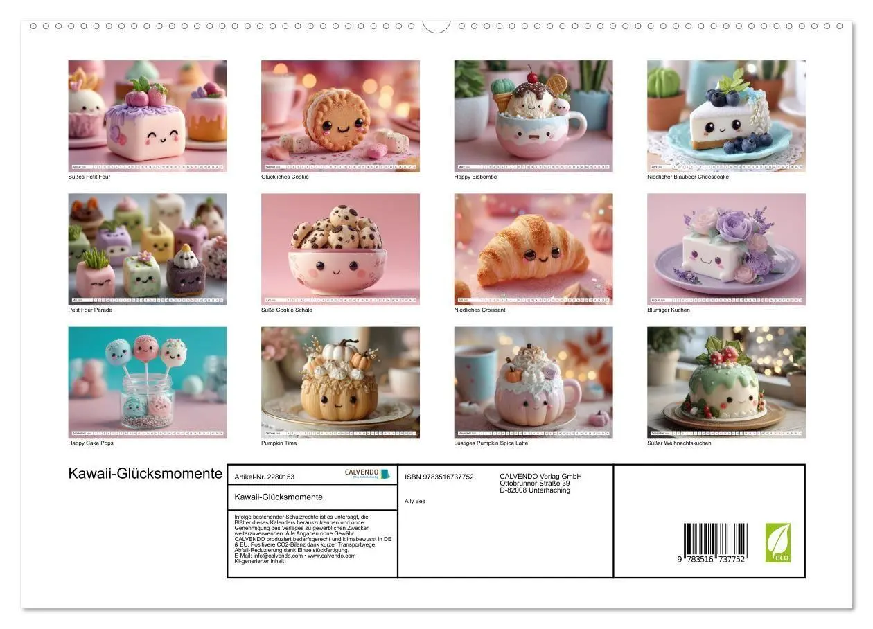 Bild: 9783516737752 | Kawaii-Glücksmomente (hochwertiger Premium Wandkalender 2026 DIN A2...