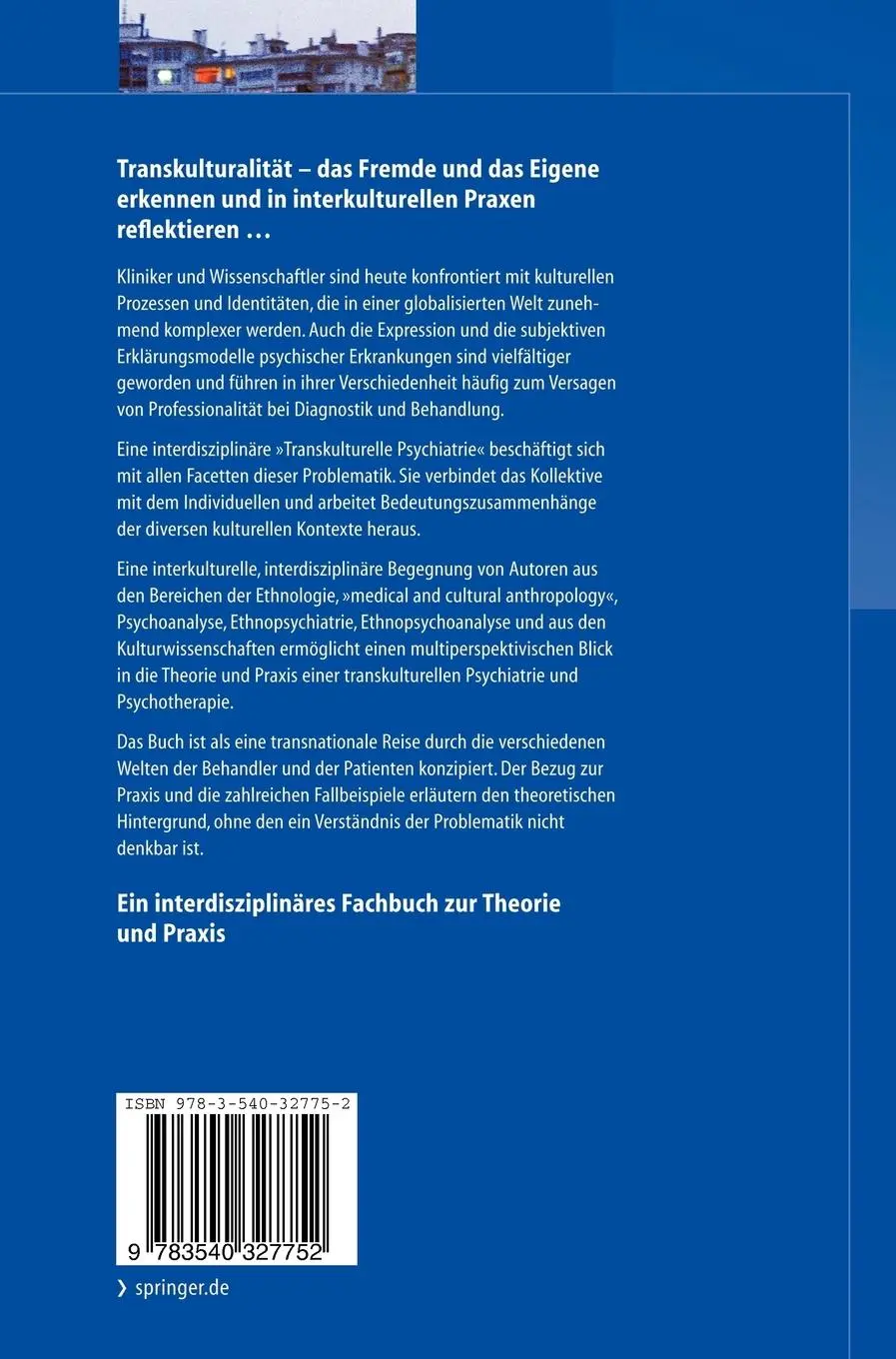 Rückseite: 9783540327752 | Transkulturelle Psychiatrie - Interkulturelle Psychotherapie | Buch