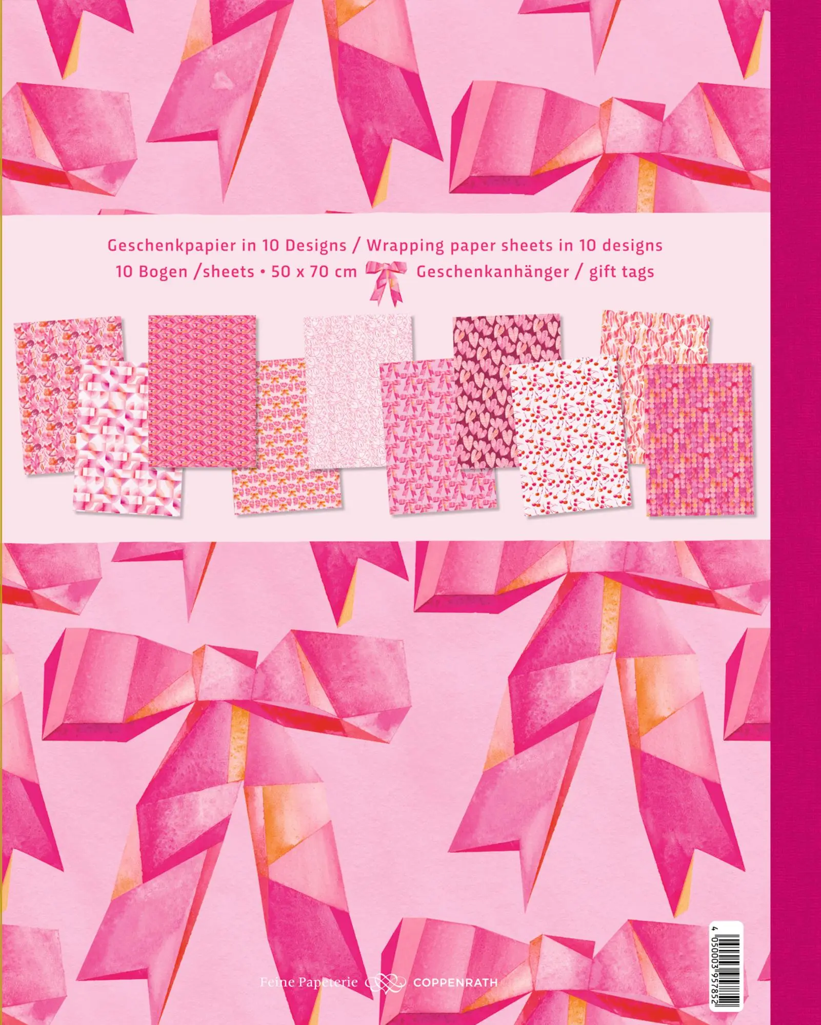 Rückseite: 4050003957852 | Geschenkpapier-Buch - All about pink | Taschenbuch | 10 S. | Deutsch