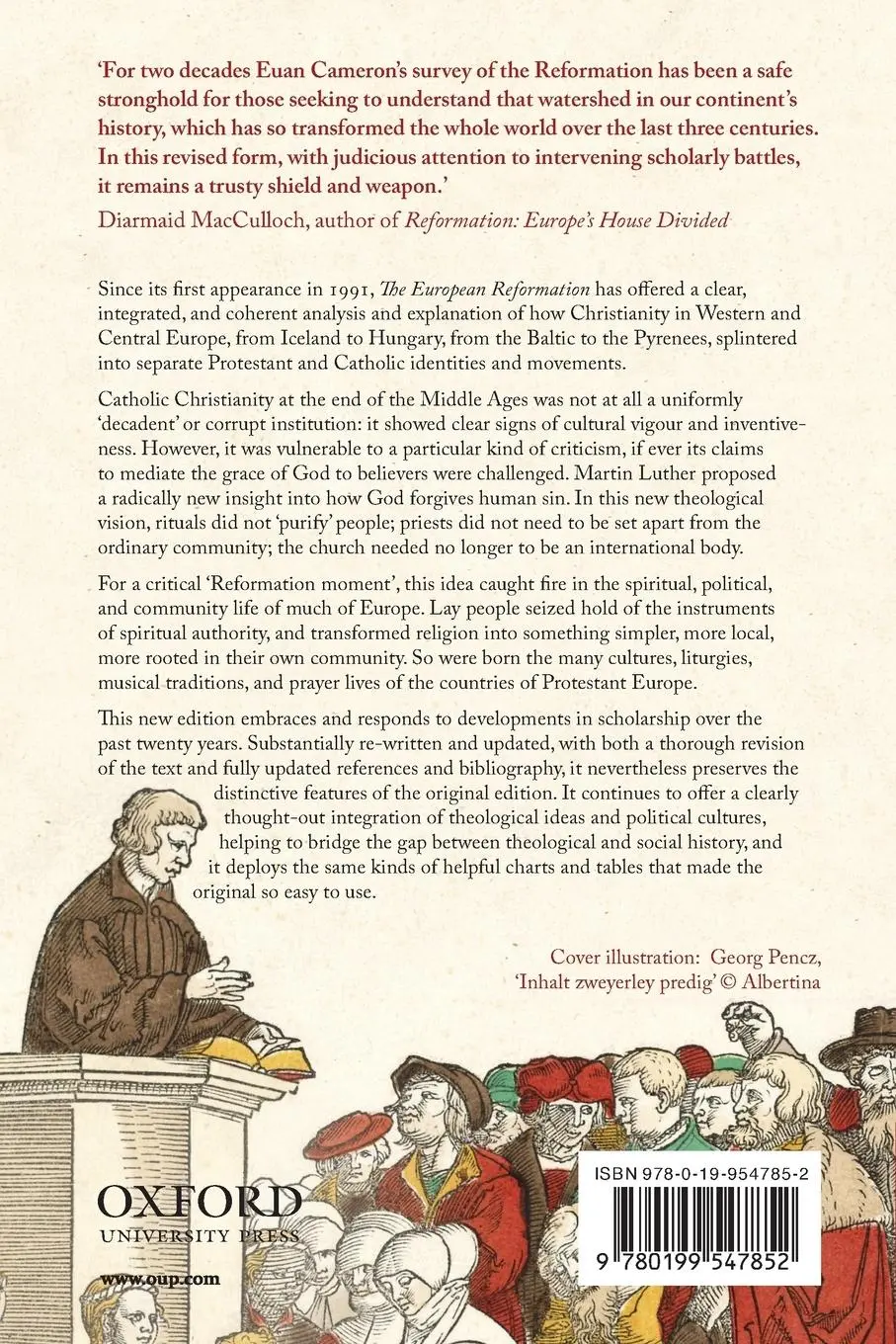 Rückseite: 9780199547852 | The European Reformation | Euan Cameron | Taschenbuch | Englisch