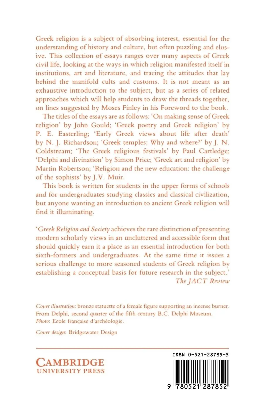 Rückseite: 9780521287852 | Greek Religion and Society | P. E. Easterling (u. a.) | Taschenbuch