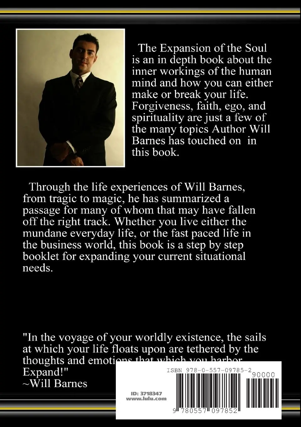 Rückseite: 9780557097852 | The Expansion of The Soul | Will Barnes | Taschenbuch | Englisch