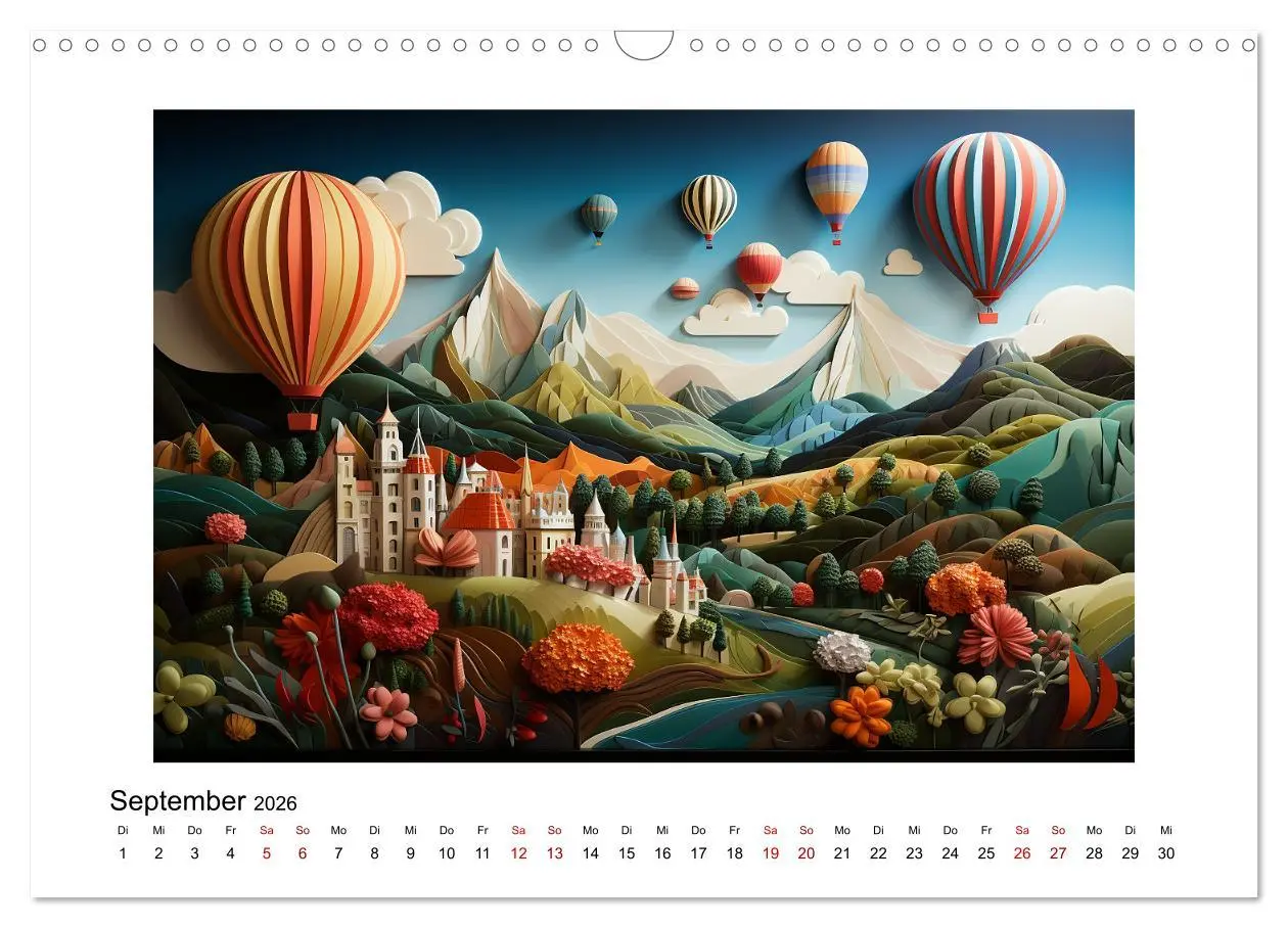 Bild: 9783457497852 | Paper Art (Wandkalender 2026 DIN A3 quer), CALVENDO Monatskalender