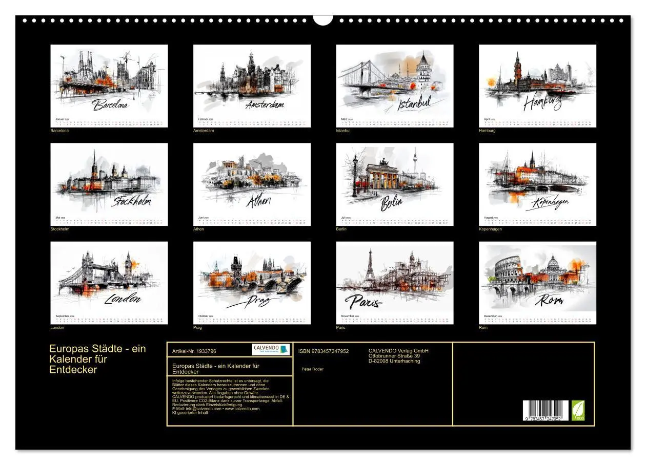 Bild: 9783457247952 | Europas Städte - ein Kalender für Entdecker (Wandkalender 2026 DIN...