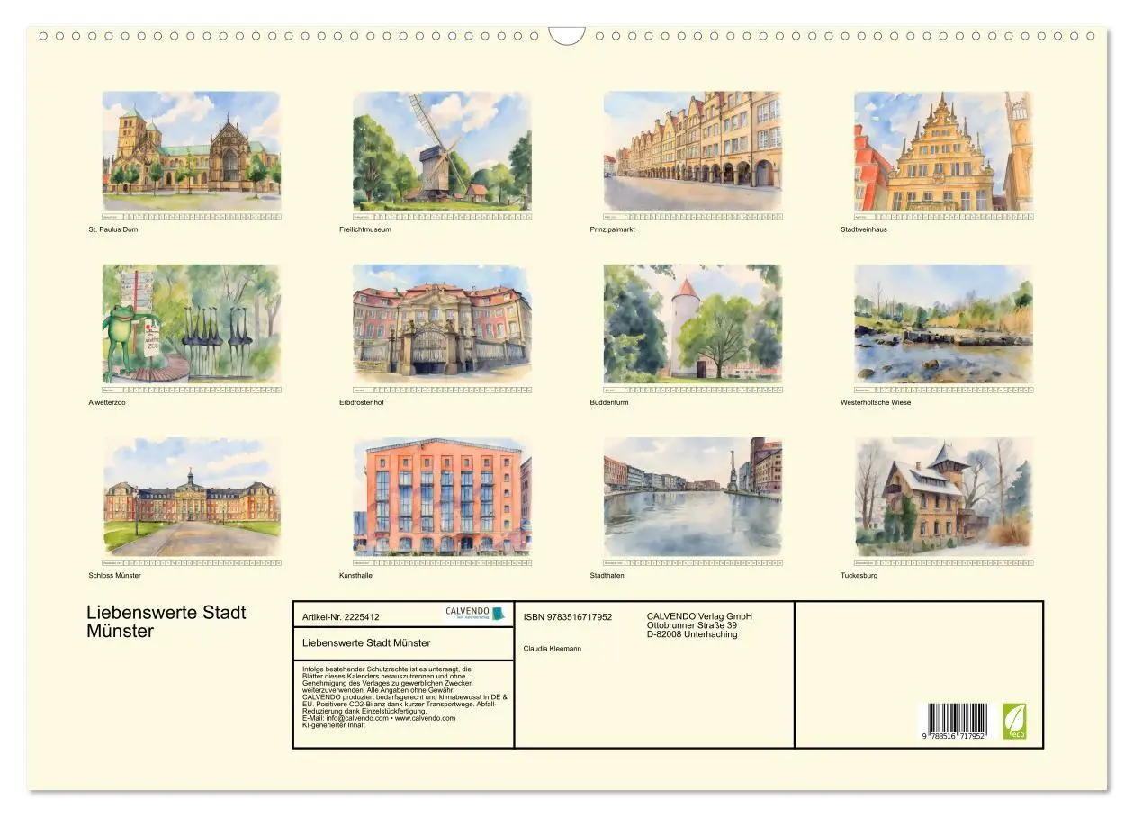Bild: 9783516717952 | Liebenswerte Stadt Münster (Wandkalender 2026 DIN A2 quer),...