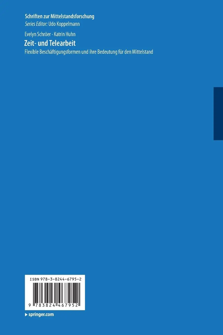 Rückseite: 9783824467952 | Zeit- und Telearbeit | Katrin Huhn (u. a.) | Taschenbuch | xx | 2013